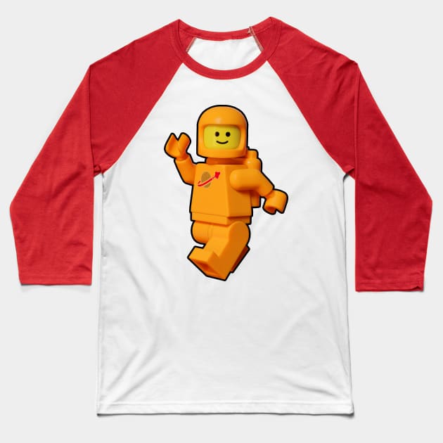 Classic Orange Spaceman Baseball T-Shirt by DKrumpp